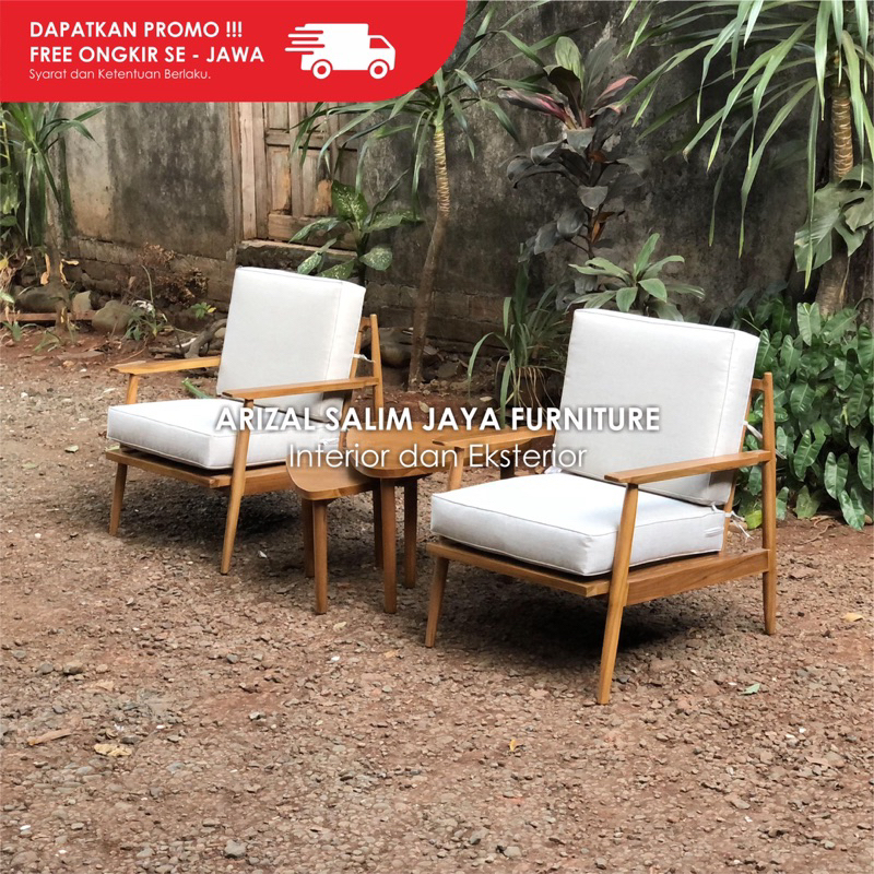 Kursi Teras Set Jati Minimalis Dudukan Busa Copotan