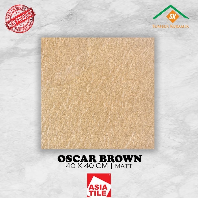 Keramik lantai 40x40 Oscar brown / Asia tile / Matt