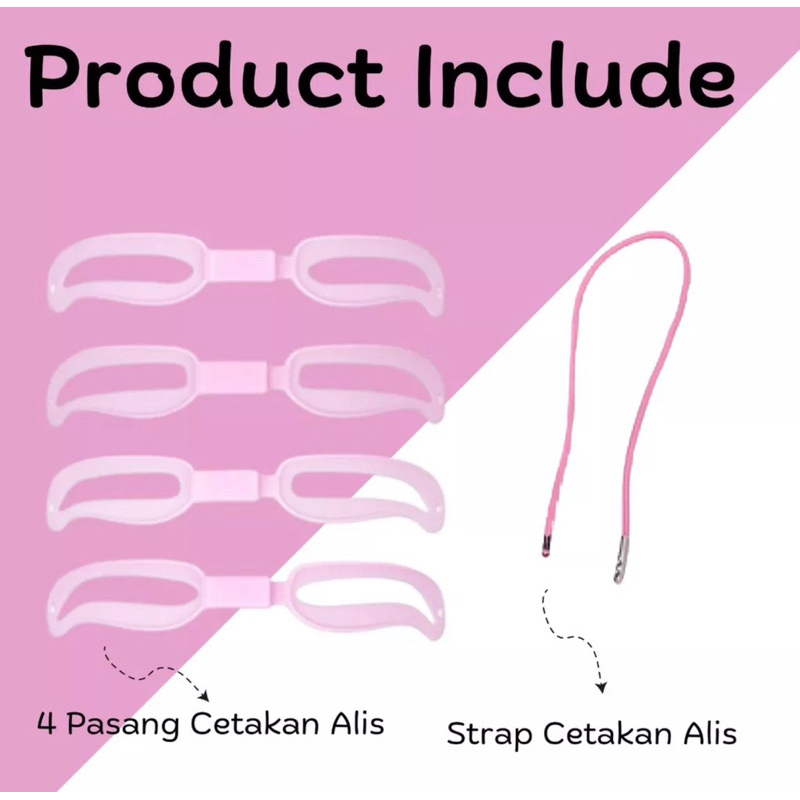 CETAKAN ALIS Eyebrow Isi 4 Model | Eyebrow Ruler Card Set 4 Pcs | Cetakan Alis Card Dengan Tali isi 4 Pcs