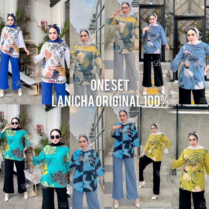 VRN ID - ONE SET KAOS OVERSIZE LANICHA/SET OVERSIZE/SETELAN KAOS CELANA /LANICHA OUTFIT