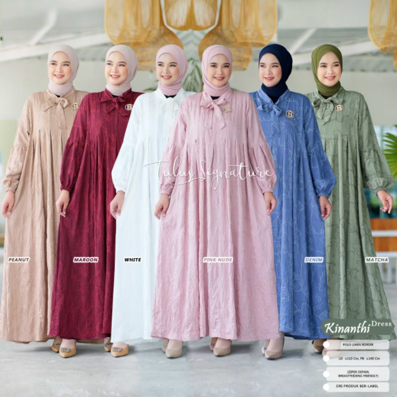 KINANTHI DRESS BY TULUS SIGNATURE / GAMIS LINEN BORDIR MUSLIMAH / Dress LD 110