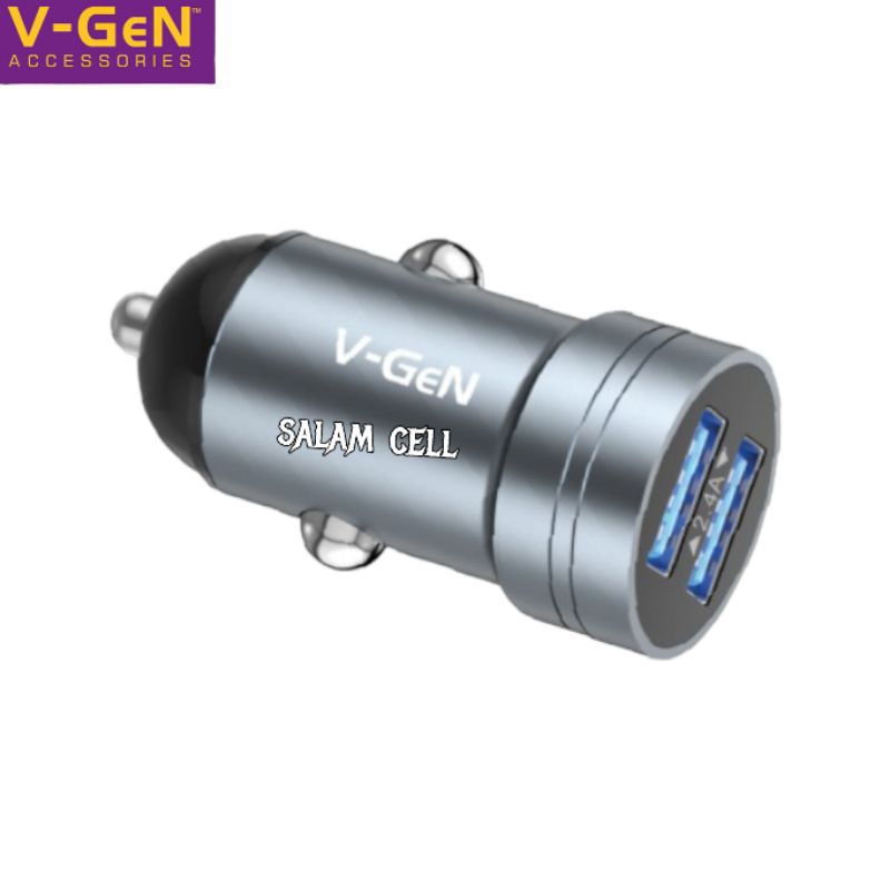 Charger Mobil V-Gen VCC2-33 2USB Car ChargerLED LIGHT PORT Original Vgen VCC2 33