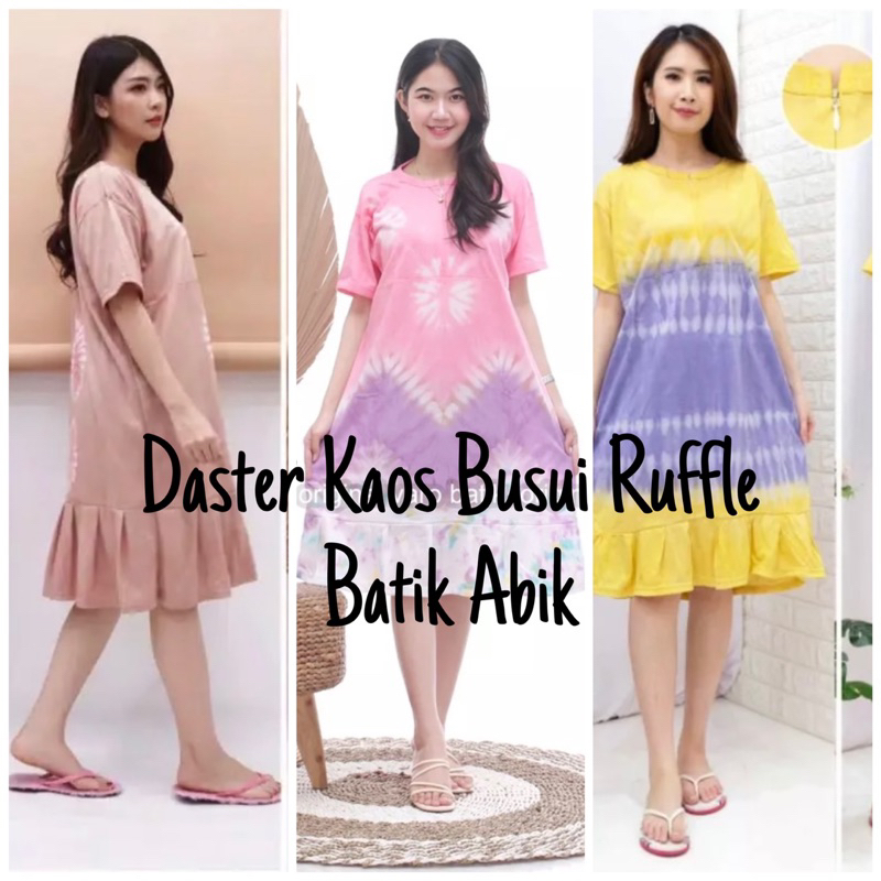 DASTER KAOS RUFFLE BUSUI RESLETING JUMBO MURAH / DASTER KAOS REMPEL RESLETING WANITA KEKINIAN