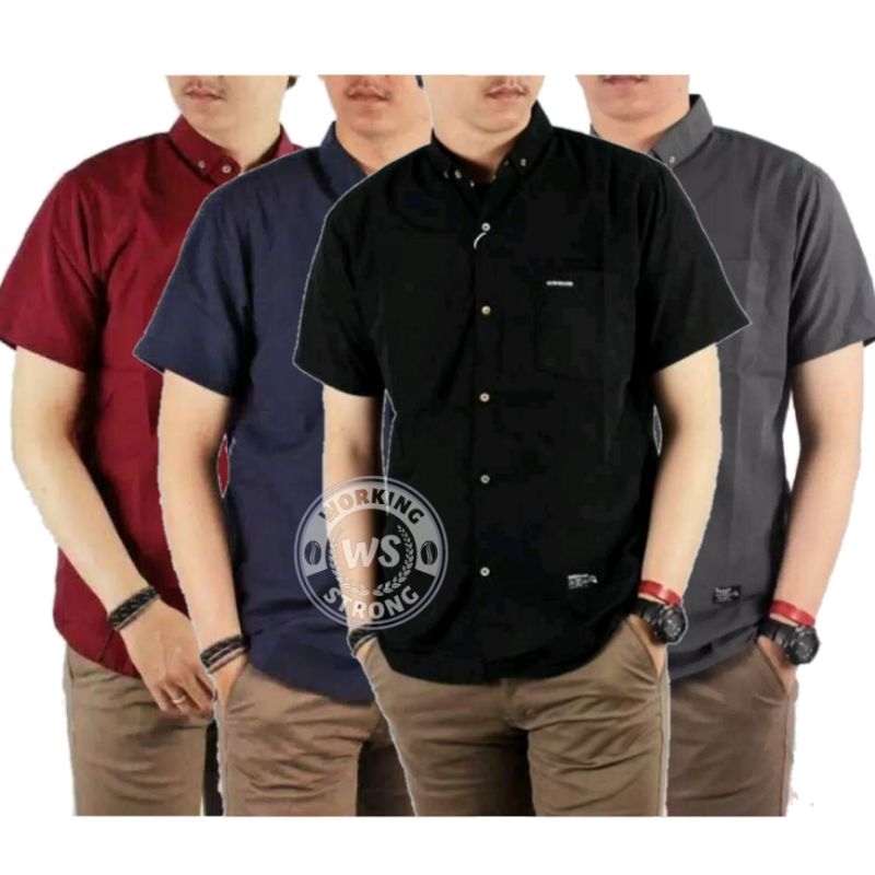 KEMEJA PRIA MENS POLOSAN LENGAn PENDEK COOLMAN PAKIAN PRIA CASUAL PAKAIAN DINAS PNS KERJA SIZE MLXL