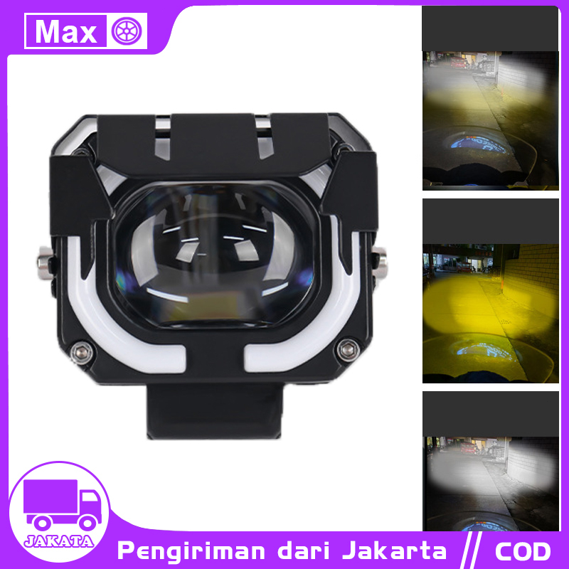 Lampu Tembak Sorot Led D2 Laser Senja Biru 2 Warna Jauh Dekat Lampu Tembak Led Motor Mobil