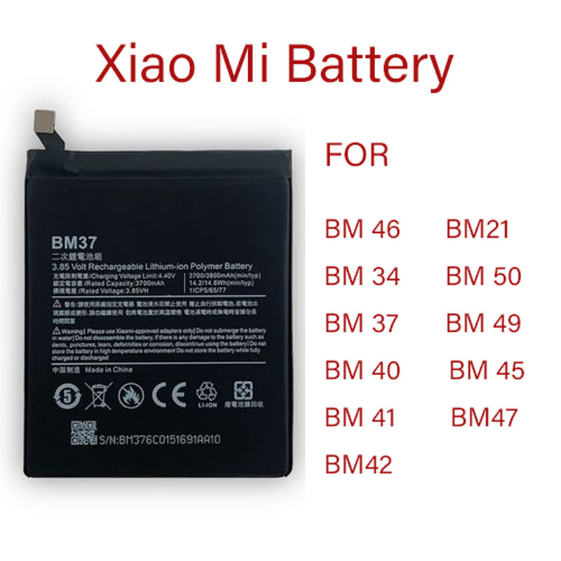 Baterai for XiaoMi Redmi Baterai Original 100%  BM37/BM50/BM46/BM34/BMSE/BM21/BM47/BM49 ORI 100% HP  Xiao Mi Battery