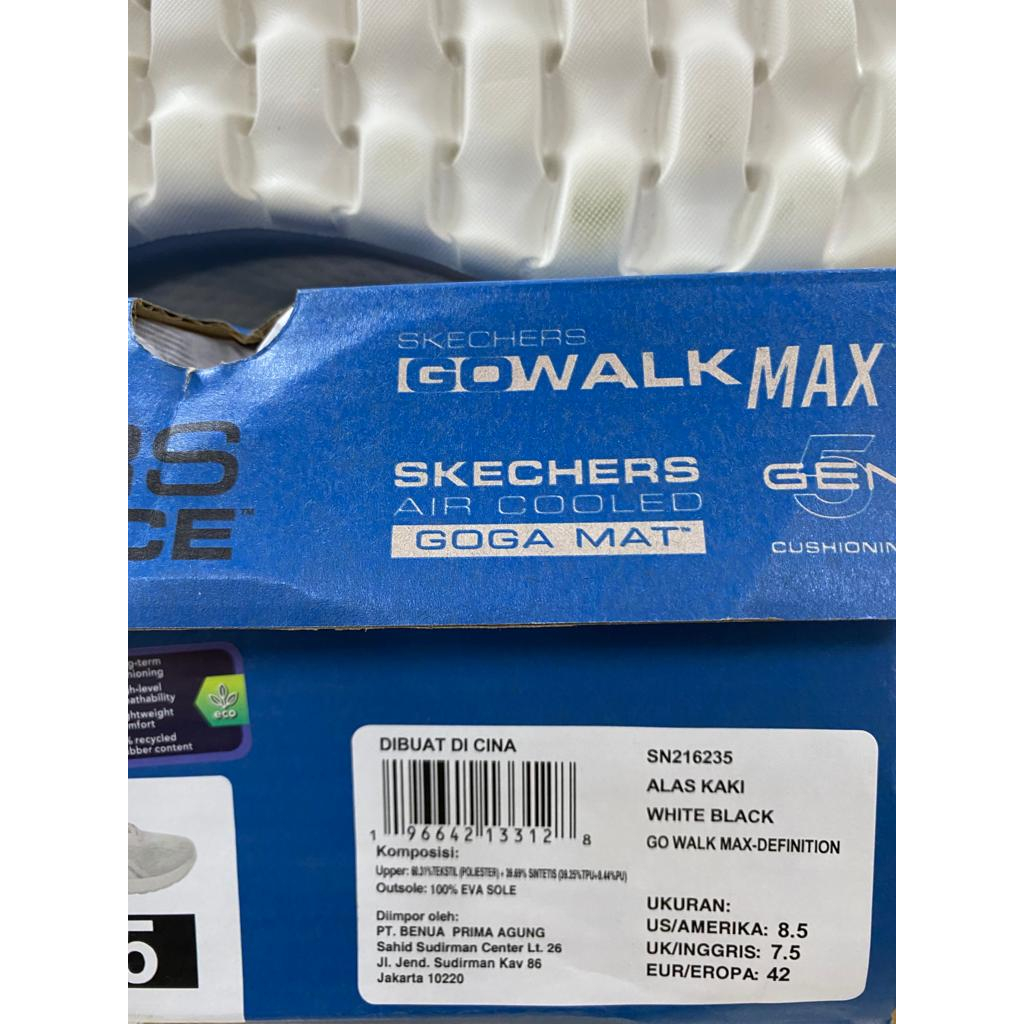 Skechers Go Walk Max Definition White Black 216235/WBK Men's Shoes Original