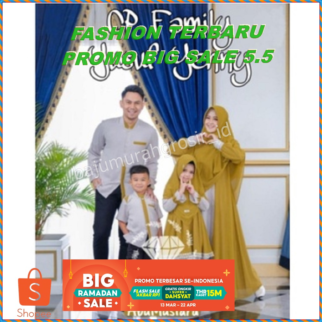 Gamis Sarimbit Keluarga Family Set Ayah Ibu Anak Suami Istri Yenny Yusuf Premium Baju Couple Keluarg