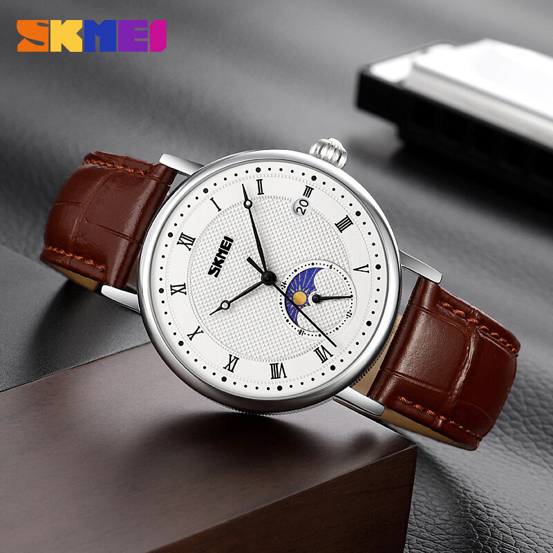 SKMEI 9308 Jam Tangan Pria Analog Model Classic Tali PU Leather MGOS