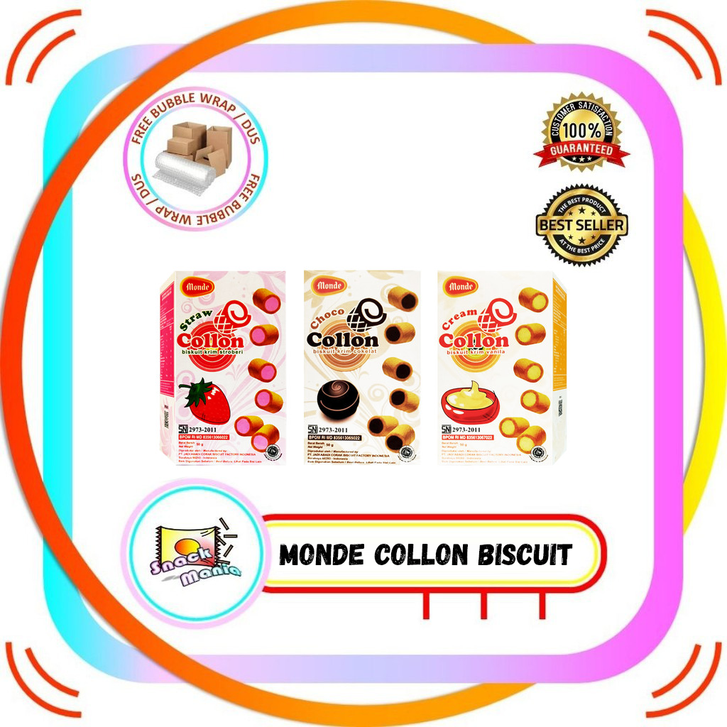 

Monde Collon Cream Cokelat - Vanilla - Stroberi Biskuit Jadoel 50 gr