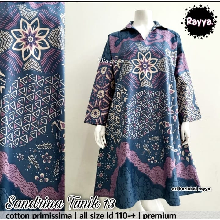 REDEA DANILLA ZAINA JIHAN SANDRINA TUNIK PAKAIAN DRESS MIDI TRADISIONAL BY RAYYA BAHAN. COTTON