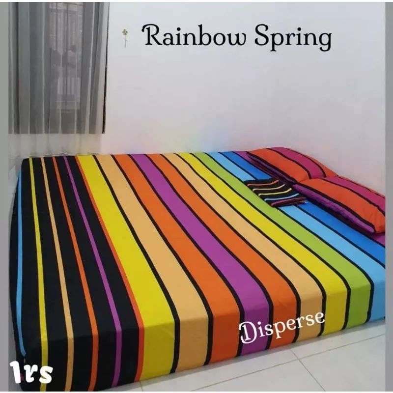 Sarung Busa Resleting / Urung Kasur Resleting no 1 2 3 dan single Motif Rainbow bahan disprese