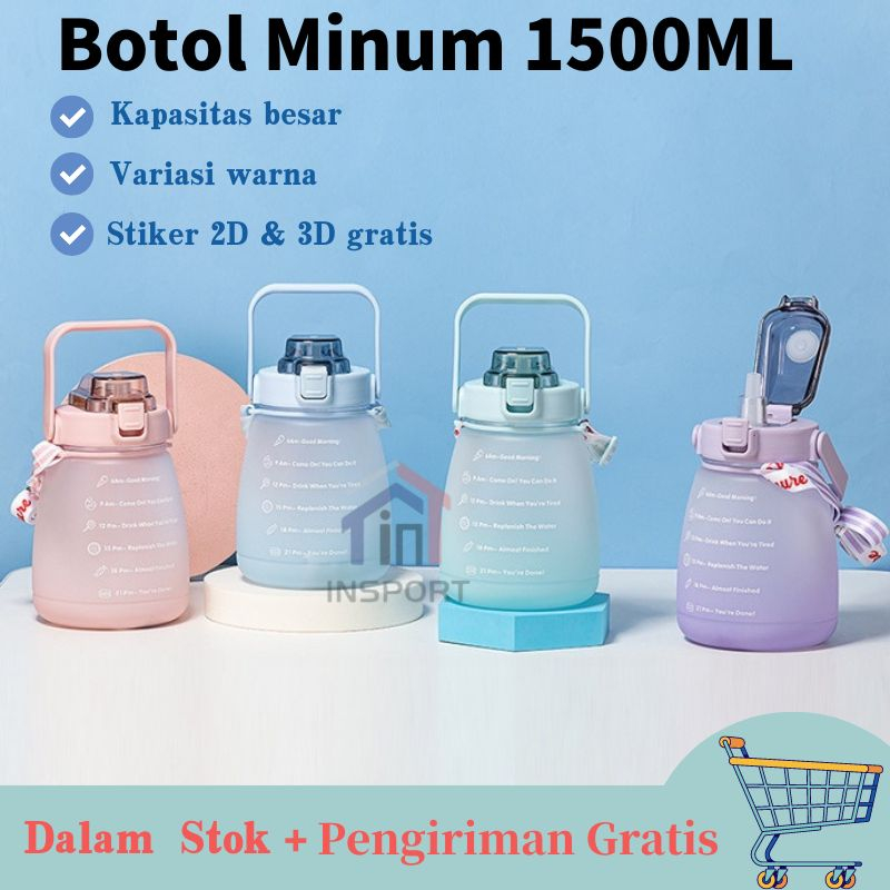 Botol Minum VIRAL Gemoy Gradiasi Pastel Motivasi Anak Sekolah Olahraga HangOut 1.3 LITER/2 LITER/1.1 LITER