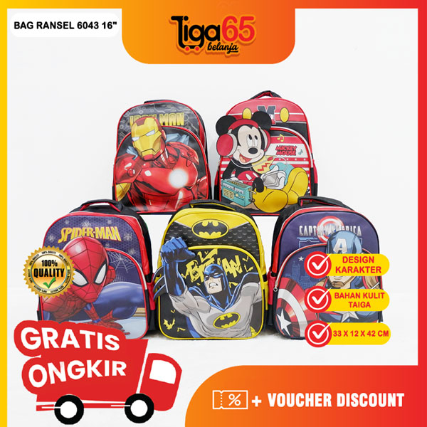 TAS RANSEL / Backpack / Tas Punggung / Ransel / Tas Anak / Karakter / Bag Ransel 6043 16&quot;