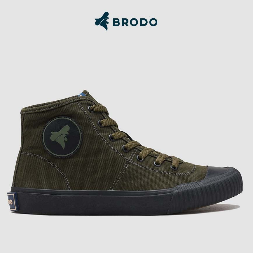 BRODO - Sepatu Vulcan Hi Olive Black BS