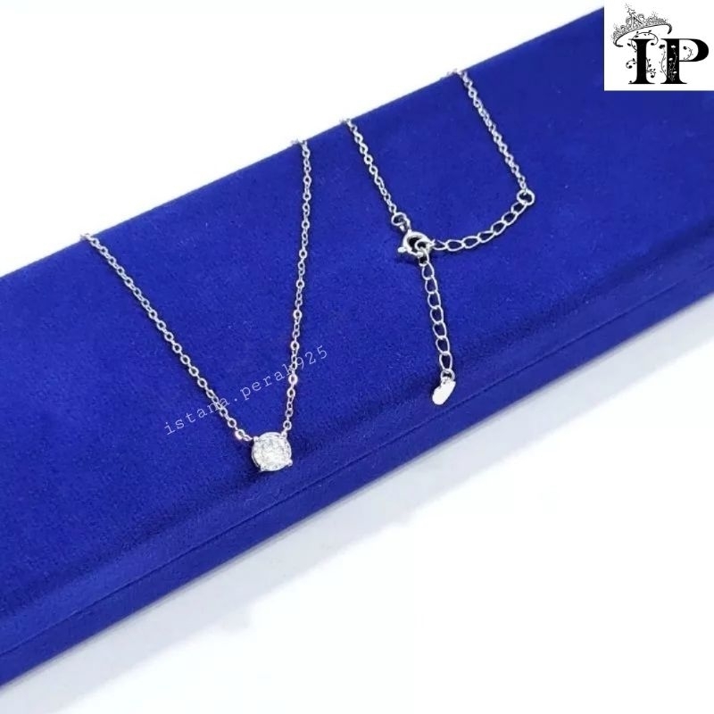 KALUNG PERAK ASLI SILVER 925 LAPIS EMAS PUTIH MODEL NAGITA SLAVINA