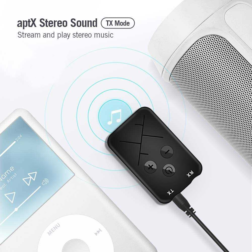 Audio Bluetooth Receiver Transmitter 5.0 Stereo AUX RCA AptX Suara Jernih Detail Jangkauan Luas