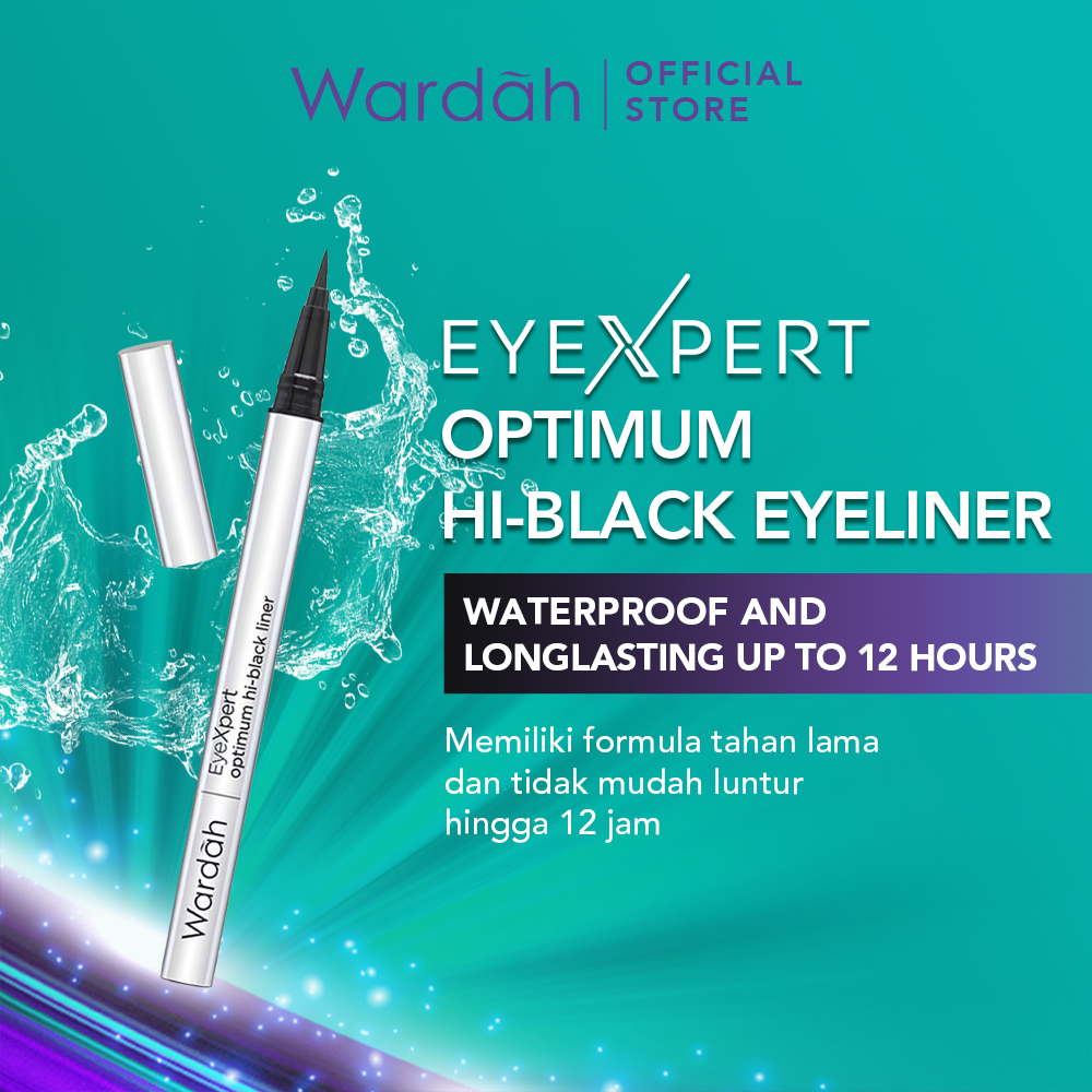 Wardah EyeXpert Optimum Hi-Black Liner - Eyeliner Spidol Waterproof Dengan Warna Intense - Eyeliner Tahan Lama dengan Satin Finish - Cepat Kering - Mudah Diaplikasikan Image 5