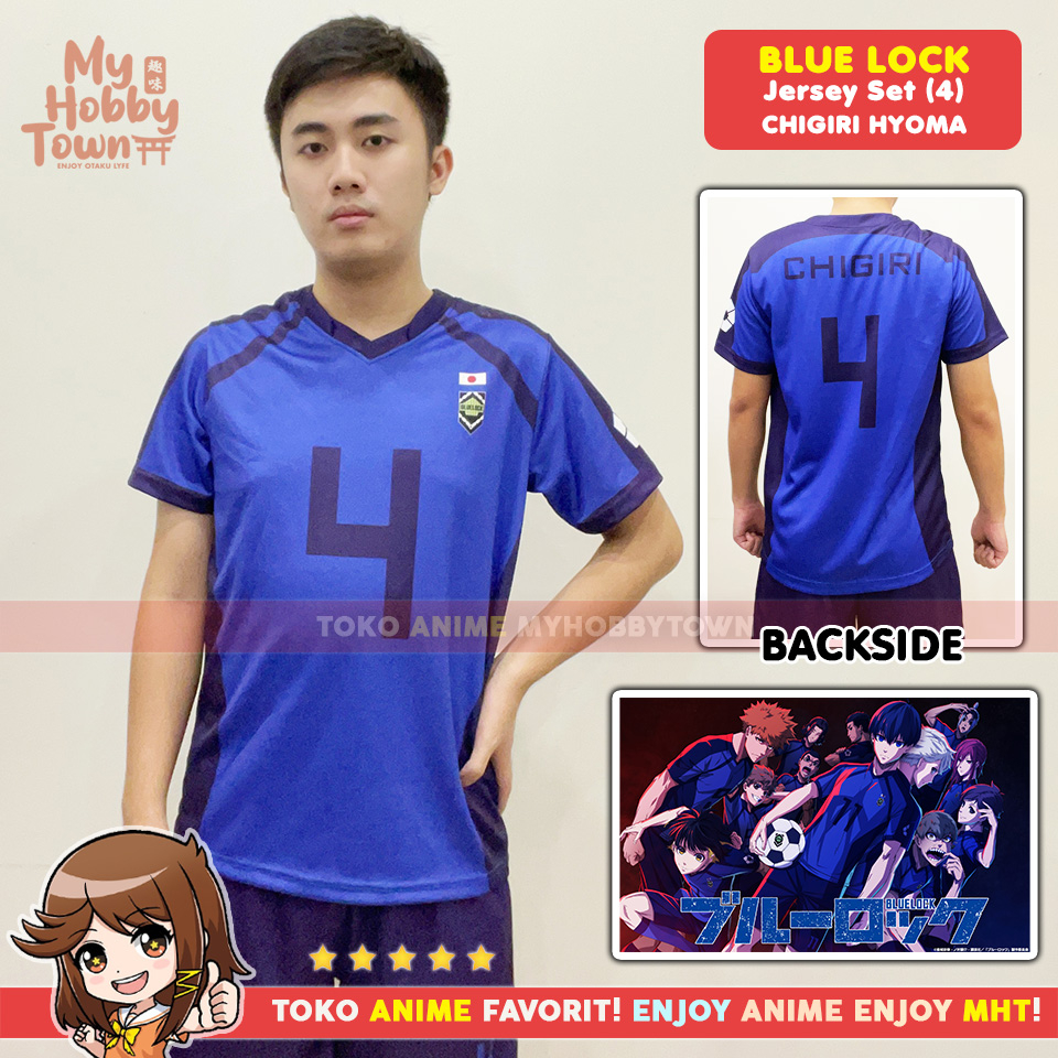 Kostum Jersey Blue Lock No. 4 Hyoma Chigiri Anime Cosplay