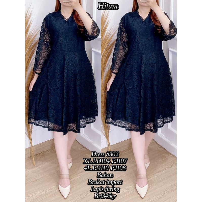 MIDI DRESS BRUKAT PESTA DRESS PUTIH DRESS BROKAT NATAL KE GEREJA SIDI BAPTIS FYR 83022