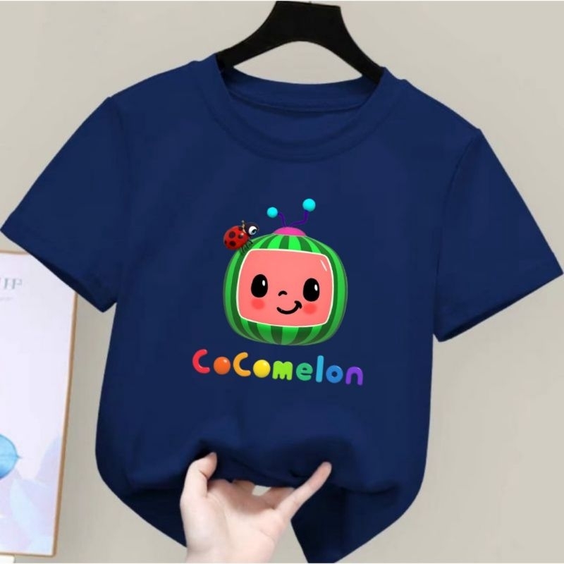 Dunia.Oblong Kaos Anak Unisex Cowok/Cewek Gambar Coco Melon Baju Oblong Anak Perempuan Kaos Distro Anak Laki Laki Usia 2 Sampai 10 Tahun Baju Anak Anak