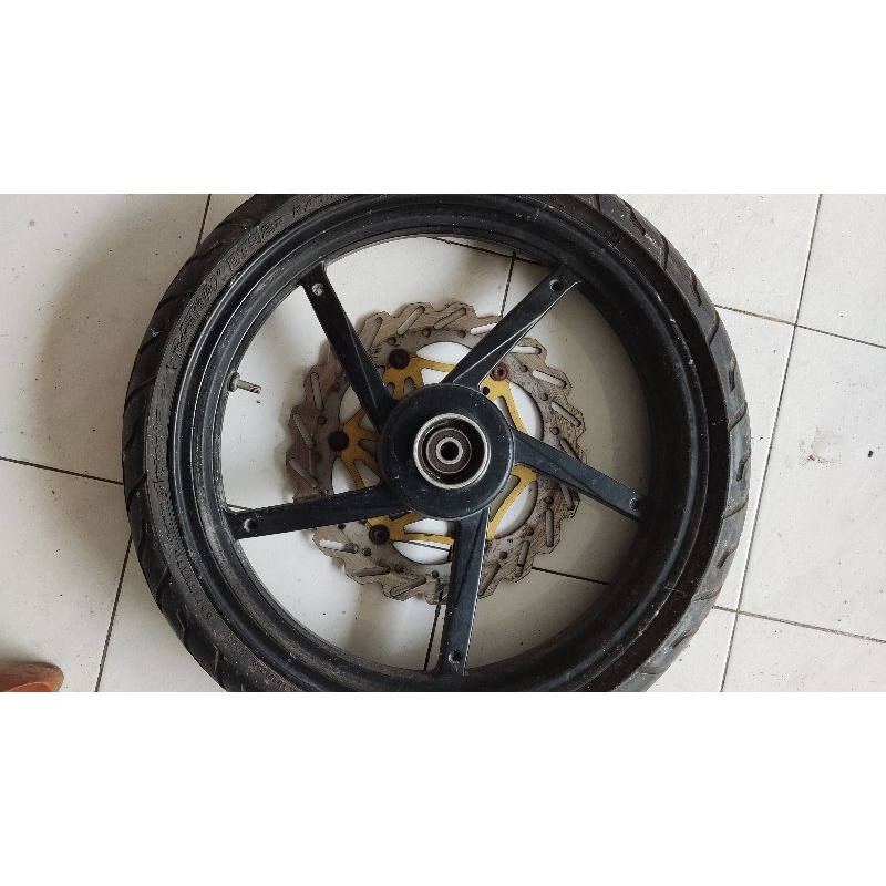 VELG DEPAN LEBAR SCORPIO 2,5 INCH MEREK POWER PALANG LIMA RING 17 PNP BAJAJ PULSAR 180/200/220