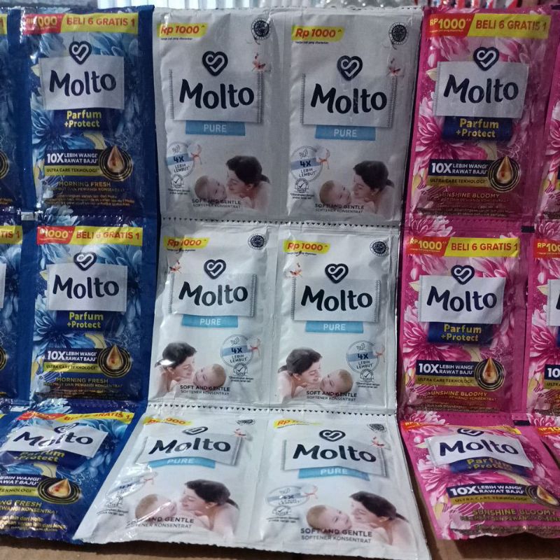 Molto Pelembut &amp; Pewangi Konsentrat 18ml x 12Sachet [ Harga 1Renceng ]