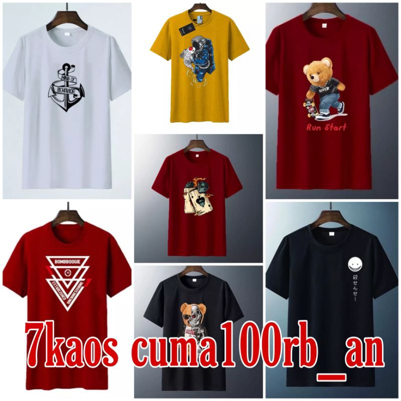 Kaos paketan Pria Wanita Murah.Grosir pakaian Murah