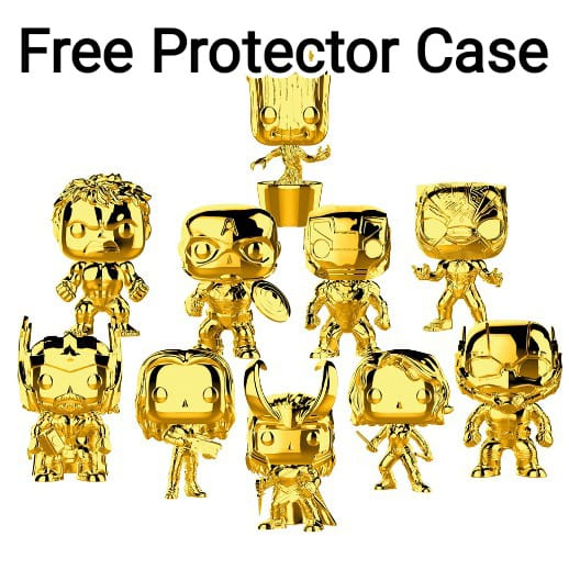 Promo Special Aneka Figure  Gatcha FUNKO POP Original Marvel Anniversary Avenger Gold Chrome