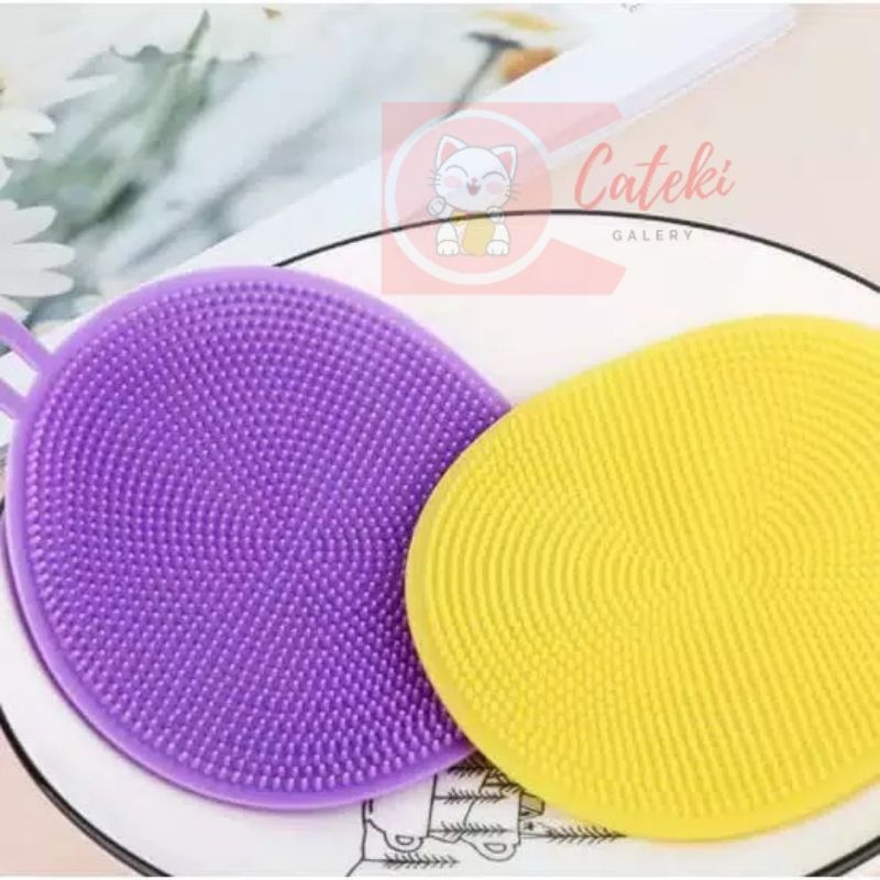 [CTK] DISKON SILICONE SPONS Cuci Piring Silikon Sikat Spons Silicon Anti Kuman Karet / Alat Cuci Piring PRAKTIS MURAH