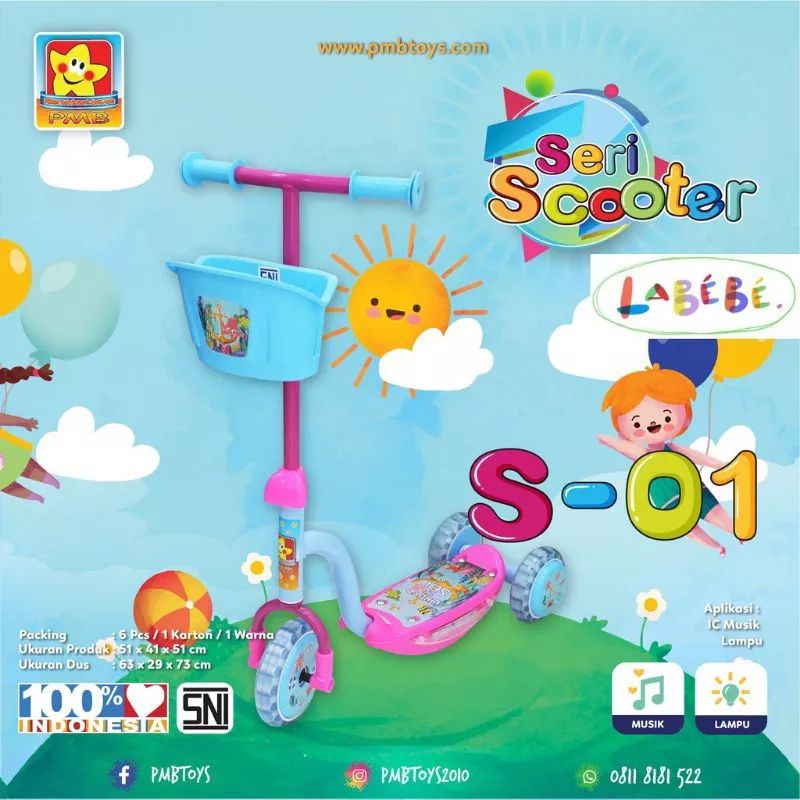 scooter otopet anak PMB s01 spiderman princess ikan fish