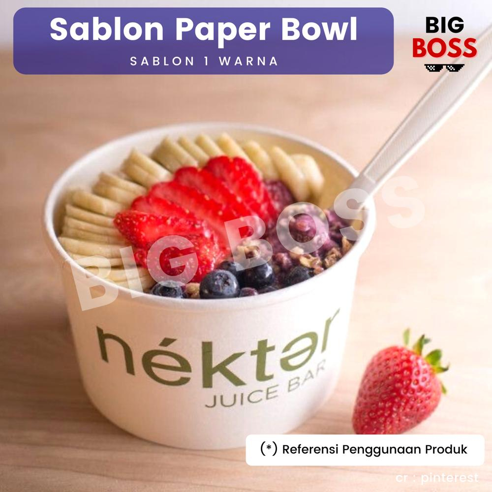 [CUSTOM SABLON] Sablon Paper Bowl / Mangkok Kertas Rice Bowl 360ml 500ml 650ml 800ml + Tutup/Lid min Qty 1000Pcs