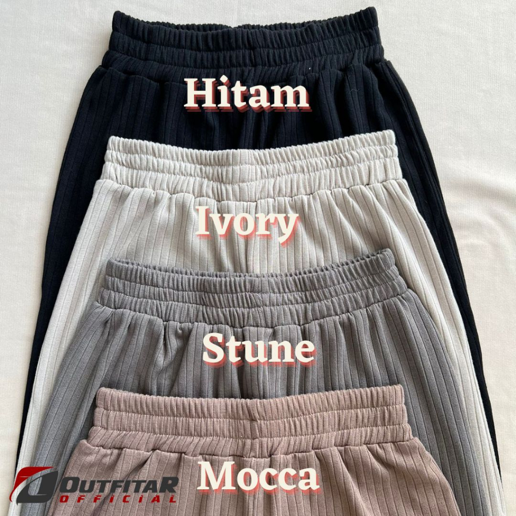 Celana Kulot Highwaist Wanita Bahan Knit Premium Loose Pants Kulot Knit Corean Style