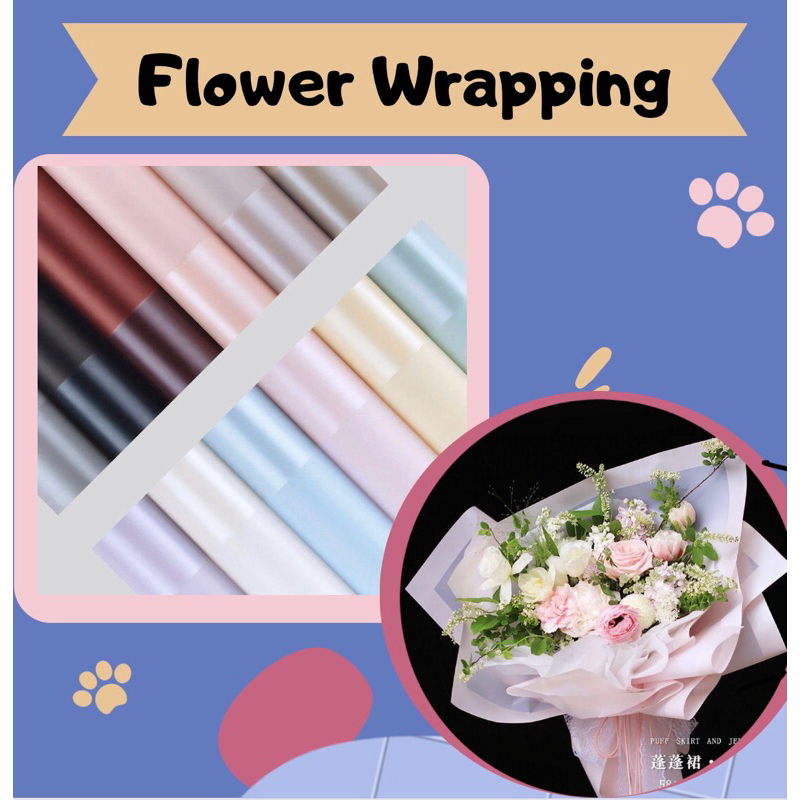 

FLOWER WRAPPING PAPER TRANSPARANT LIAT TEBAL KERTAS BUKET BUNGA CHELLOPHANE FLORIST KERTS BUNGKUS BUNGA