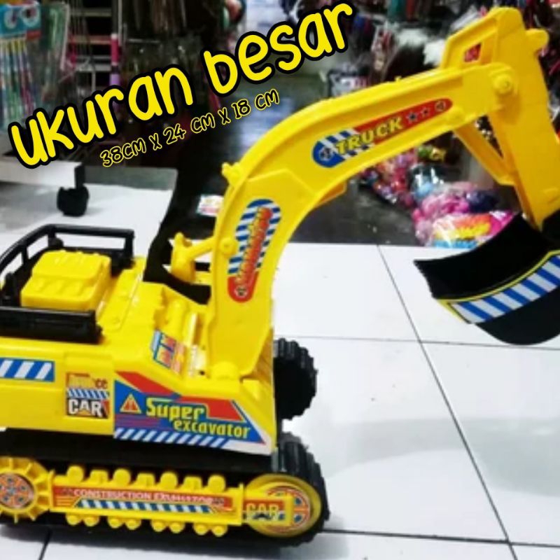 mainan mobil mobilan anak laki laki truk bego besar mobil Beko excavator  konstruksi