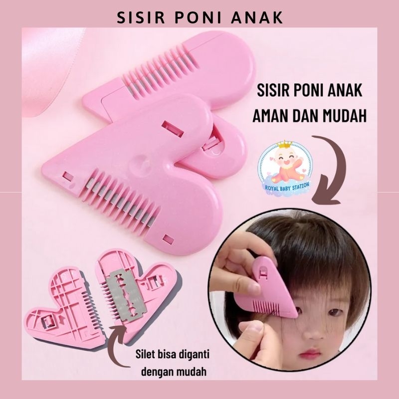 Sisir Gunting Poni Anak Mudah Aman Model Hati