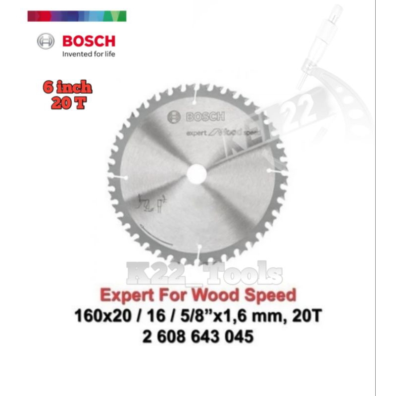 MATA GERGAJI CIRCLE BOSCH 6 INCH / CIRCULAR SAW BLADE 6" 20T