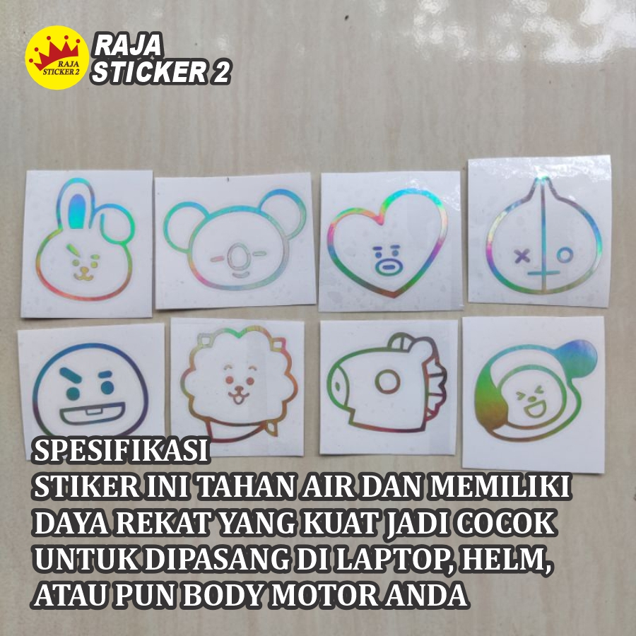 STIKER BT21 HOLOGRAM WATERPROFF