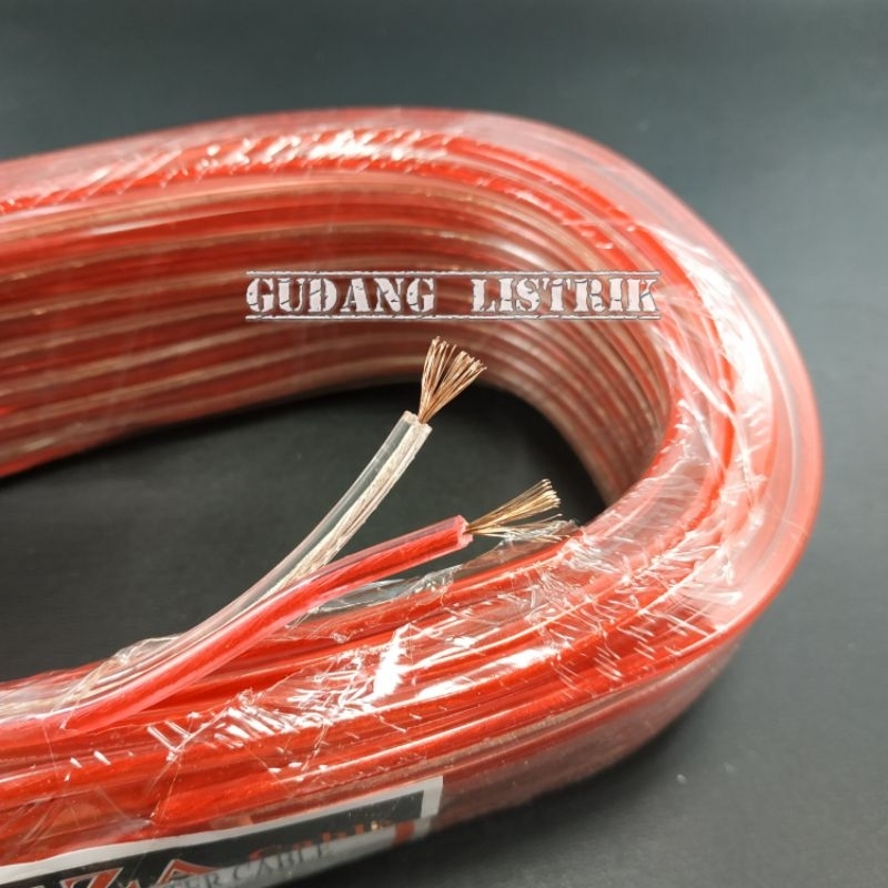 Kabel Audio Listrik Transparan Serabut 2 X 50 Ginza 20 Meter