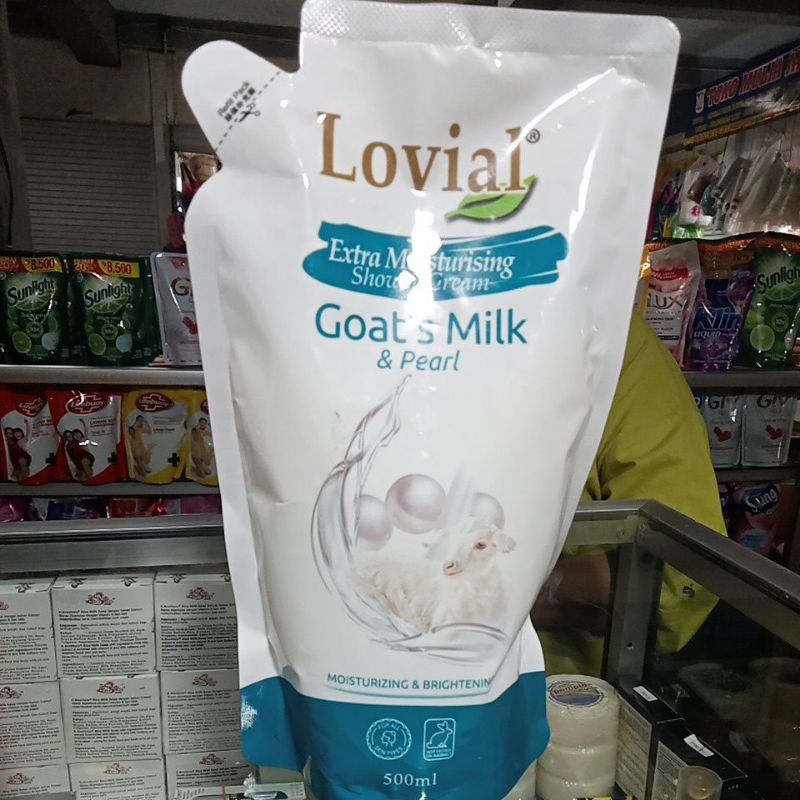 Lovial sabun mandi susu kambing reff 500ml.sabun susu kambing lovial 500ml .sabun isi ulang
