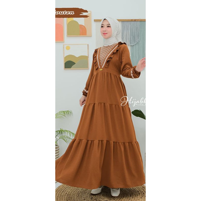 Halise Dress by halis // gamis Busui //gamis crinkle ori mkx renda //gamis Crinkle umpak