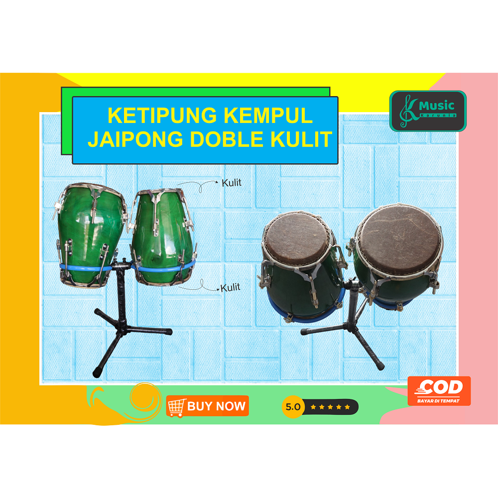 kempul kendang jaipong double kulit atas bawah aselole stand kolong Ring V5