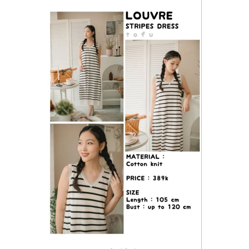 Bebeplum Louvre Stripes Dress Tofu