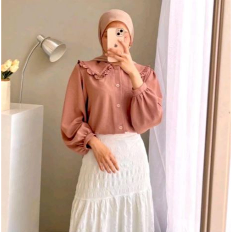 YASIKA KEMEJA FULL KANCING ATASAN BLOUSE WANITA CRINCLE AIRFLOW PREMIUM (RPA)