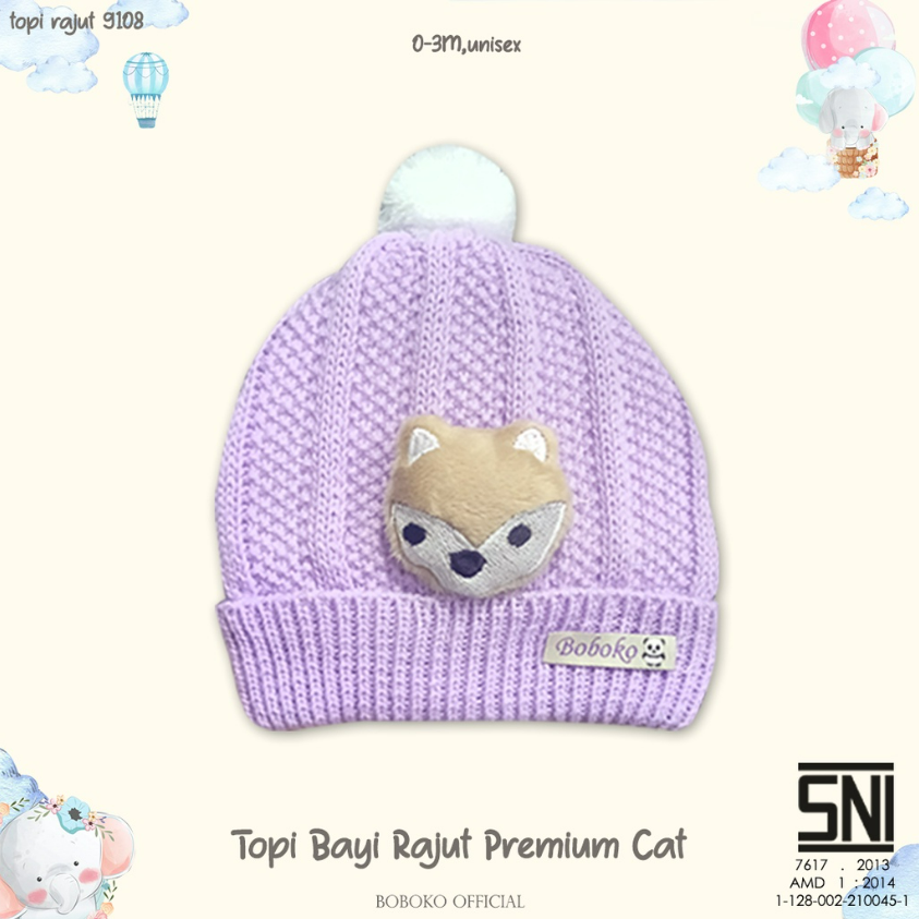 Boboko Topi Rajut Pom Fox Unisex CBKS