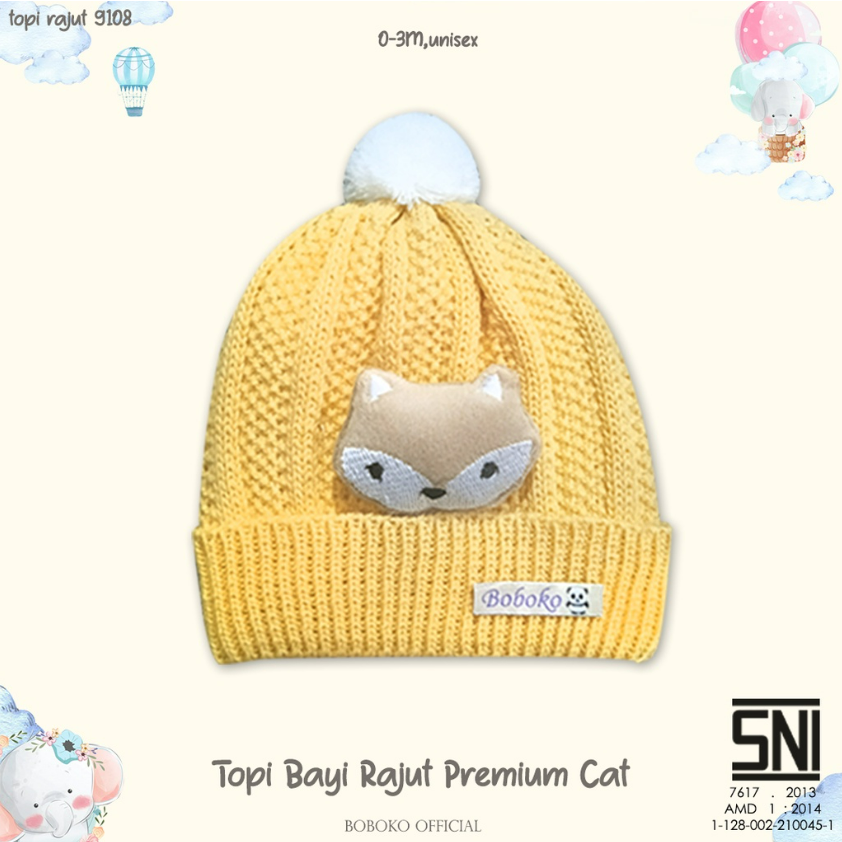 Boboko Topi Rajut Pom Fox Unisex CBKS