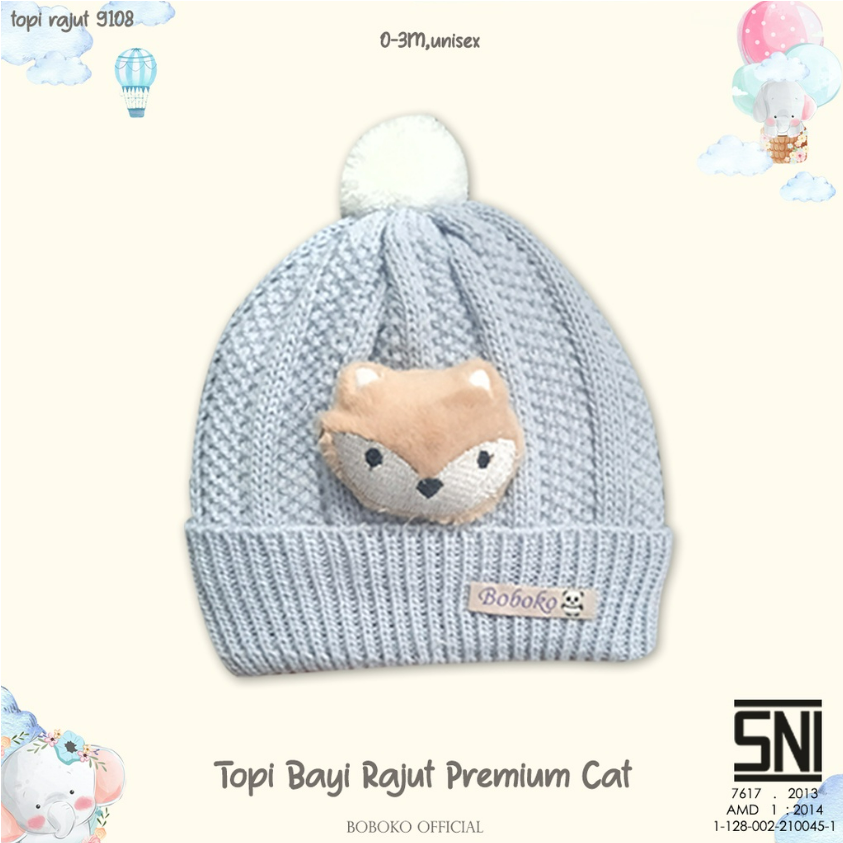 Boboko Topi Rajut Pom Fox Unisex CBKS