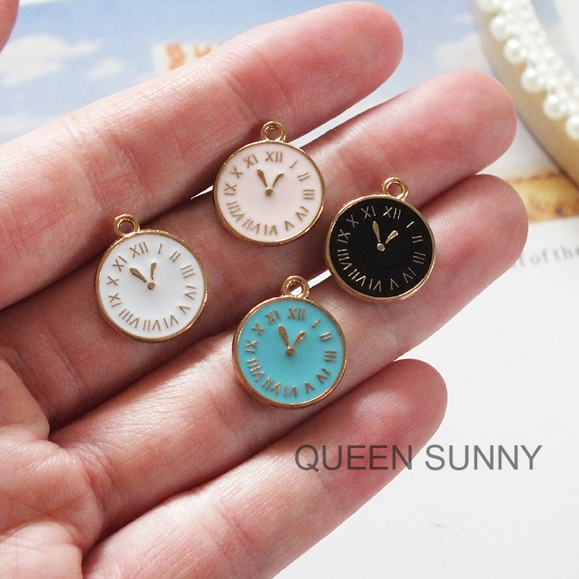 1pc Charm Korea Enamel Jam Bandul Pendant Manik Liontin Kalung Gelang Aksesoris Jewelry