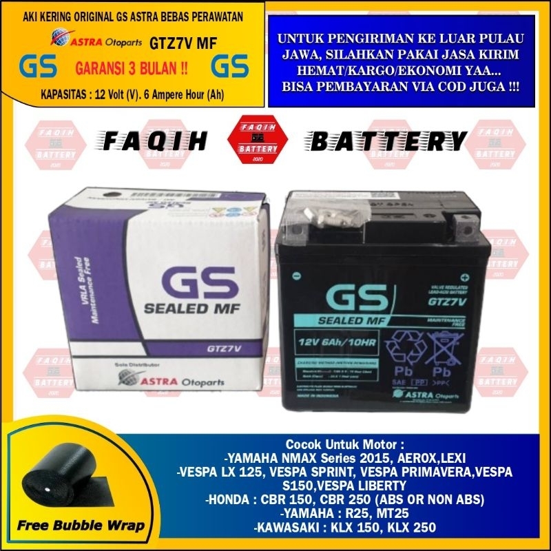 Aki Motor Yamaha NMAX GS ASTRA GTZ7V Aki Kering