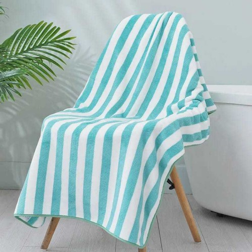 Handuk Mandi Dewasa Microfiber bulu 70x140 Motif Salur Garis Handuk Mandi Anak Bayi Lembut Super Serap Air Import